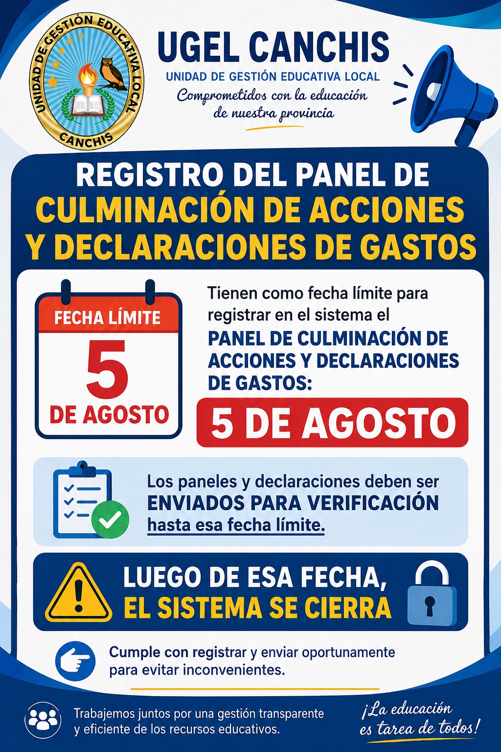 COMUNICADO IMPORTANTE – UGEL CANCHIS